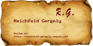 Reichfeld Gergely névjegykártya